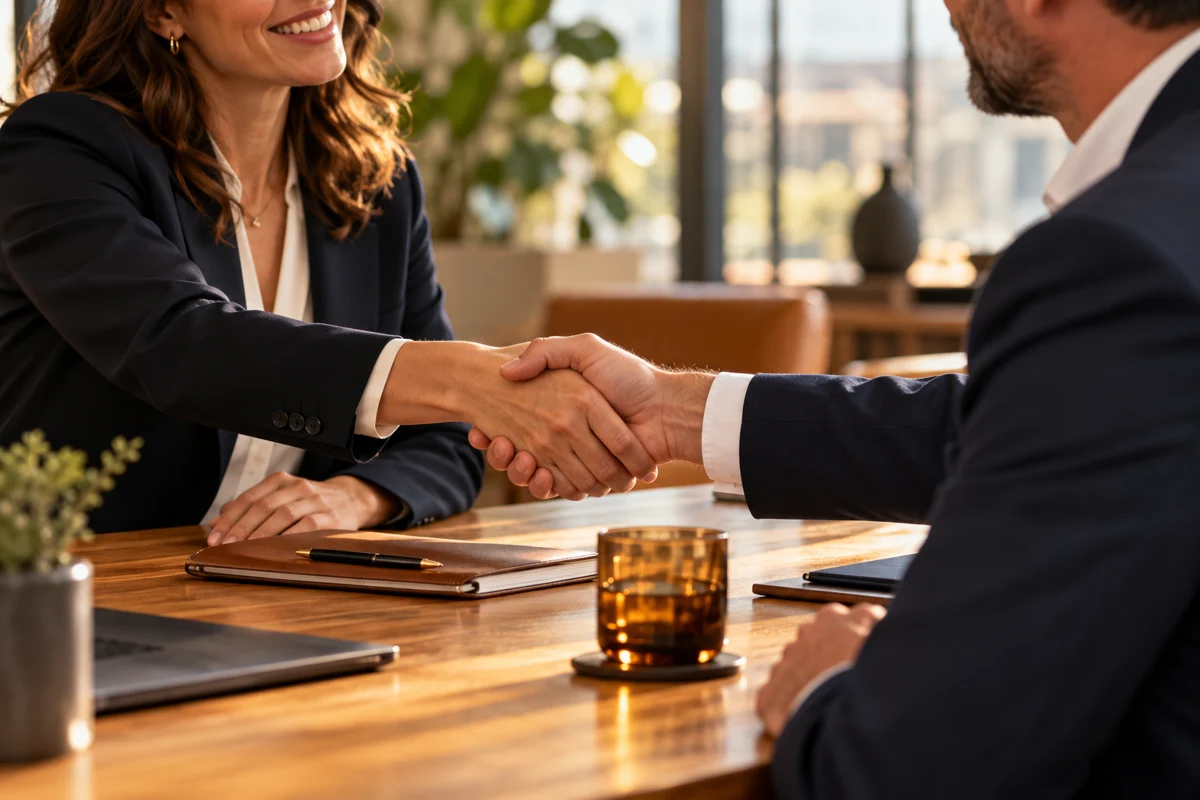 Cena ilustrativa de uma relação comercial construída com confiança